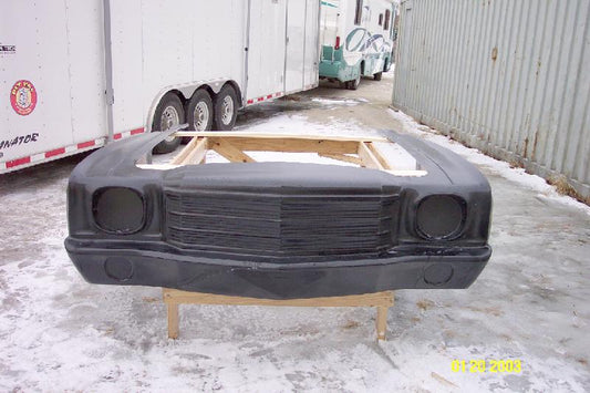 1970-1972 Monte Carlo Stock Flat Pin-On Fiberglass Hood - Glasstek H1081 product image
