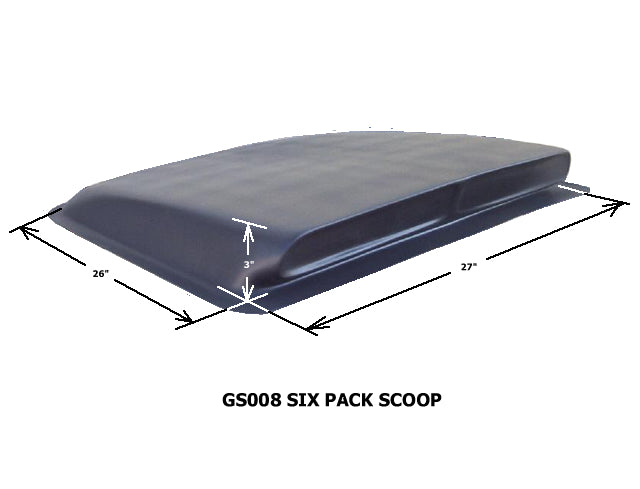 Six Pack Fiberglass Scoop; 27" W X 24" L X 3" Tall - Glasstek GS008 product image