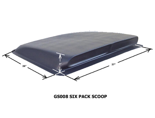 Six Pack Fiberglass Scoop; 27" W X 24" L X 3" Tall - Glasstek GS008 product image