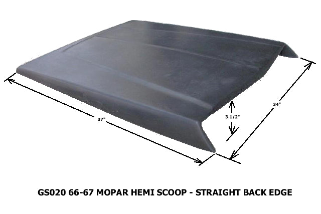 1966-1967 Mopar Hemi Super Stock Fiberglass Scoop (Straight Back) - Glasstek GS020 product image