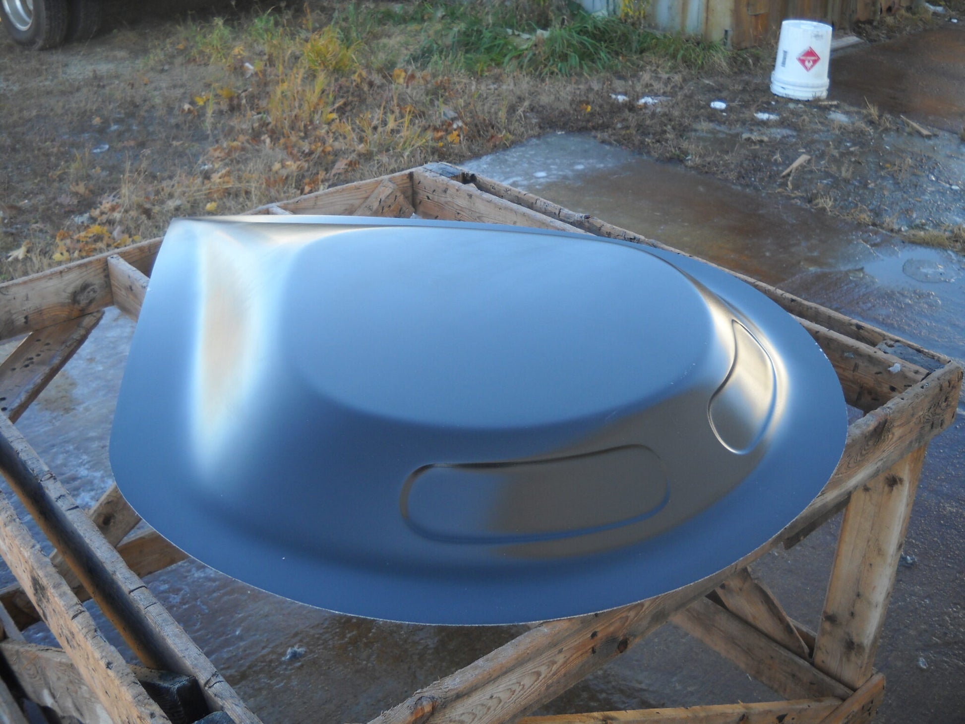 Large Teardrop Fiberglass Scoop (No Screens In Openings); 31" W X 43" L X 3" Tall - Glasstek GS035 - view 2