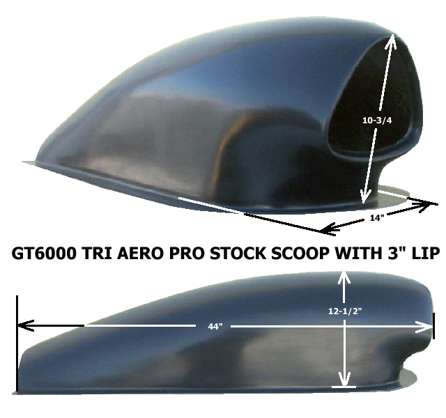 Tri Aero Fiberglass Scoop (Triangle Opening) With 2" Lip; 44" L X 14" W X 12 1/2" Tall (10 3/4" Tall To Top Of Scoop Opening)