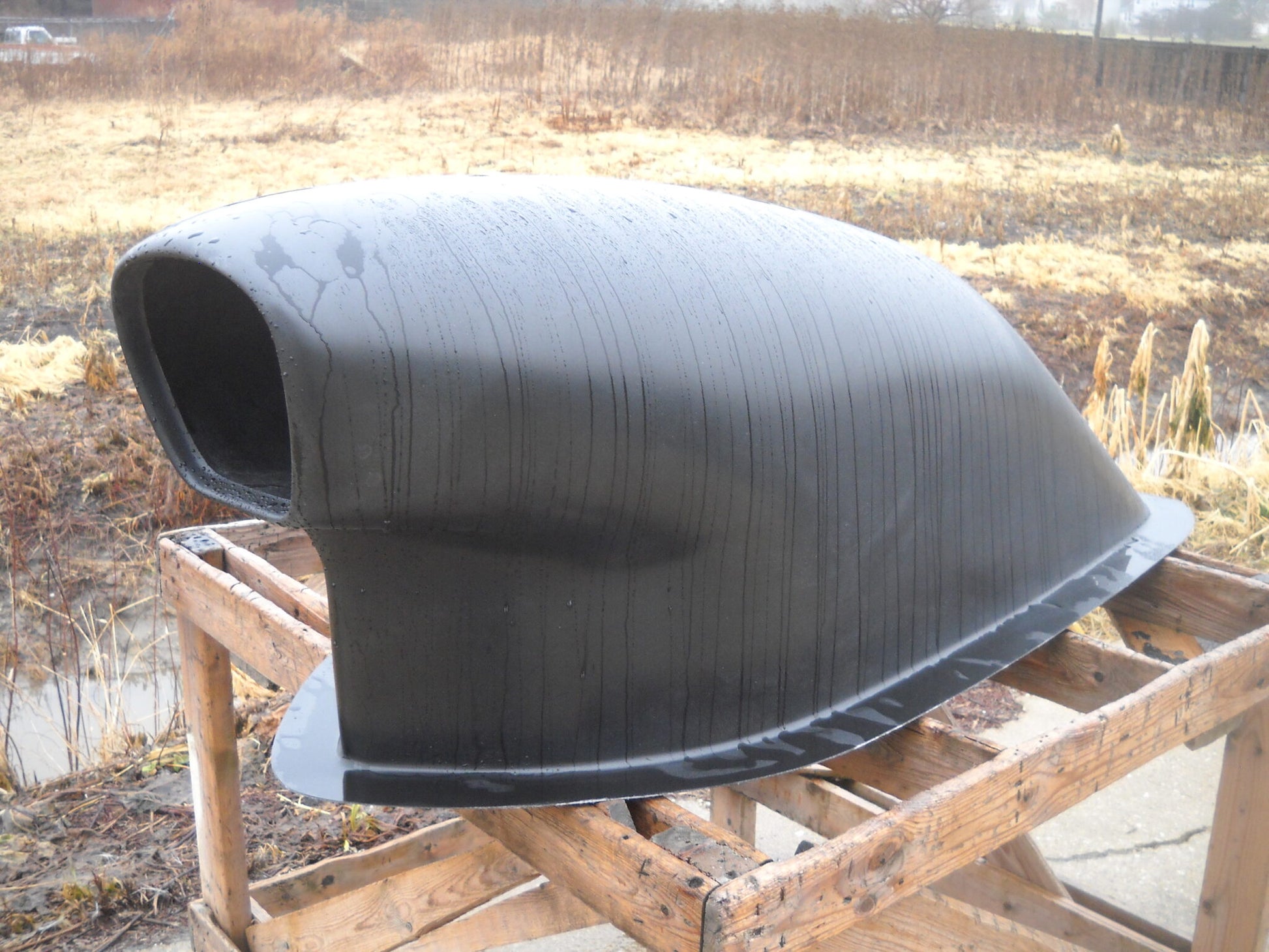 Xxxl Aero Fiberglass Scoop (D Shape Opening); 60" L X 18" W X 20" T; (All Dragster Style Scoops With Rectangle Bases Will Fit