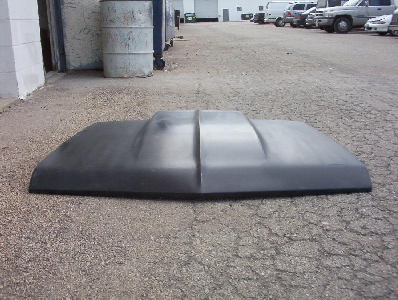 1967 Chevelle 2" Cowl Induction Bolt-On Fiberglass Hood (Full Frame) - Glasstek H1077 - view 2