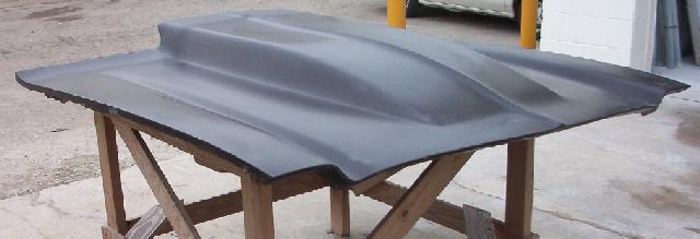 1973-1977 Chevelle 4" Cowl Induction Bolt-On Fiberglass Hood - Glasstek H1088 - view 2