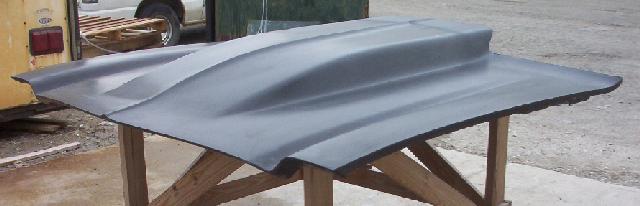 1973-1977 Chevelle 4" Cowl Induction Bolt-On Fiberglass Hood - Glasstek H1088 product image