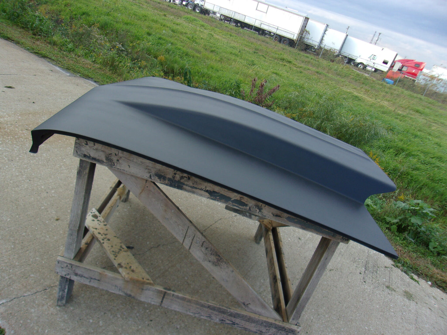 1966 Chevelle 4" Cowl Induction Bolt-On Fiberglass Hood (Open Frame) - Glasstek H1111 - view 2