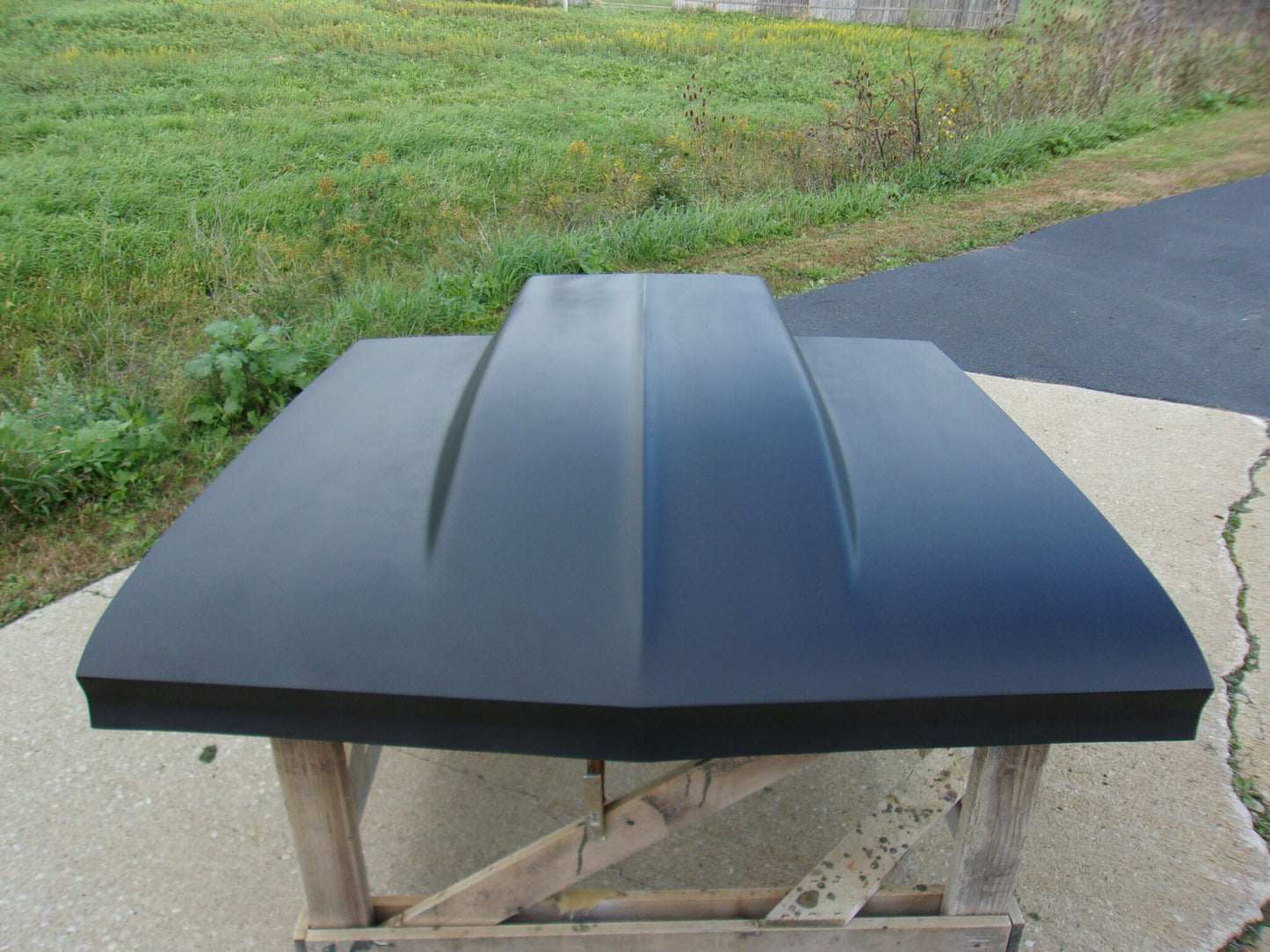 1966 Chevelle 4" Cowl Induction Bolt-On Fiberglass Hood (Open Frame) - Glasstek H1111 - view 3