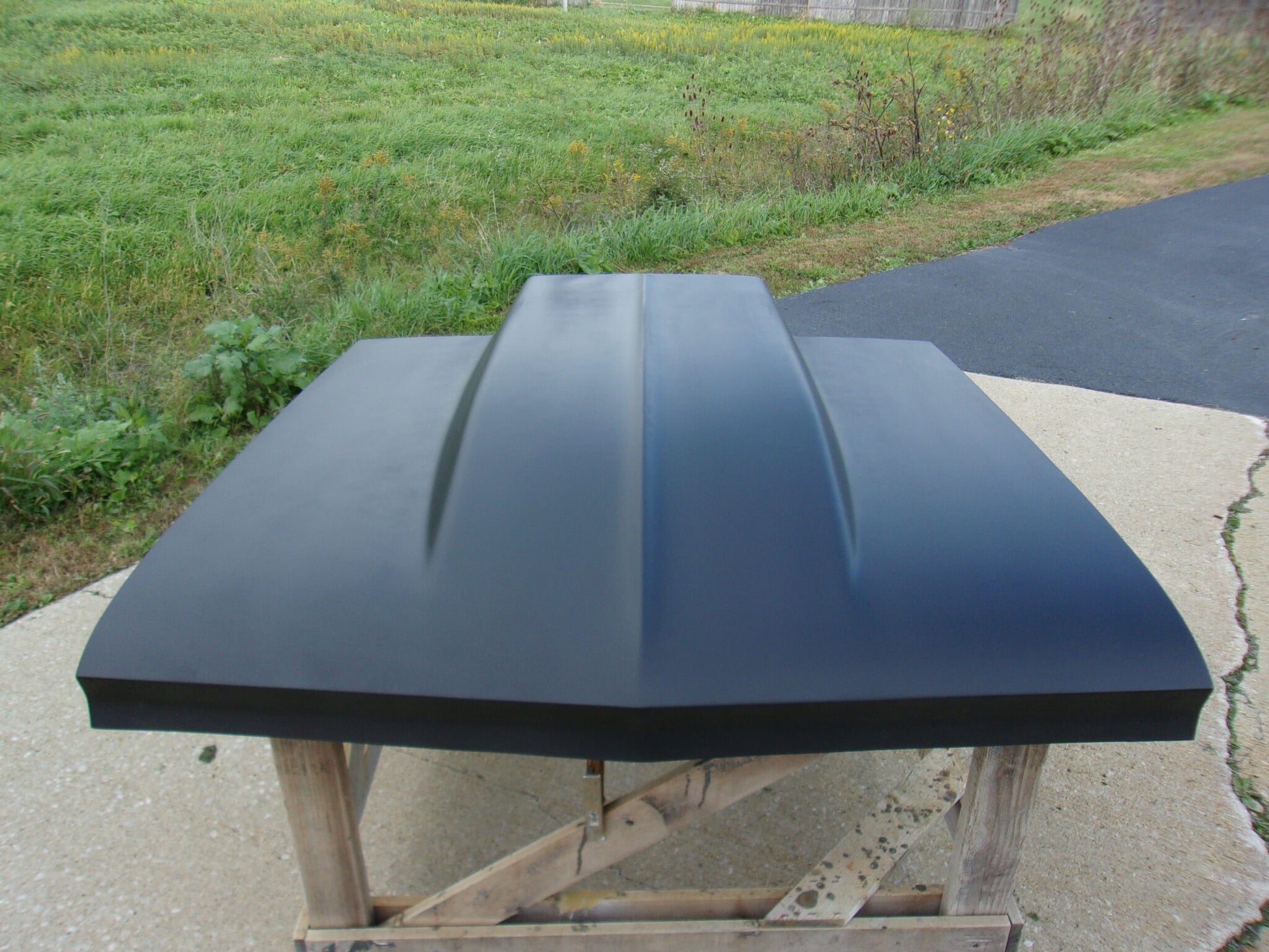 1966 Chevelle 4" Cowl Induction Bolt-On Fiberglass Hood (Open Frame) - Glasstek H1111 - view 3