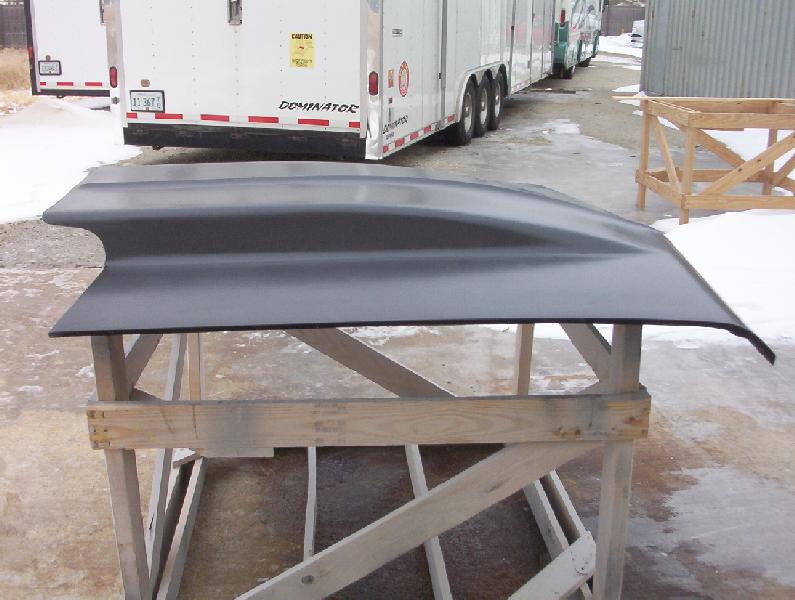 1967 Chevelle 4" Cowl Induction Bolt-On Fiberglass Hood (Full Frame) - Glasstek H1122 - view 3