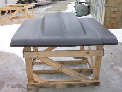 1964 Chevelle 4" Cowl Induction Bolt-On Fiberglass Hood (Full Frame) - Glasstek H1124 - view 2