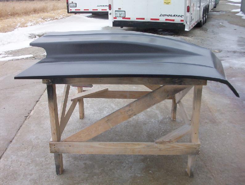 1967 Impala 4" Cowl Induction Bolt-On Fiberglass Hood - Glasstek H1140 - view 3