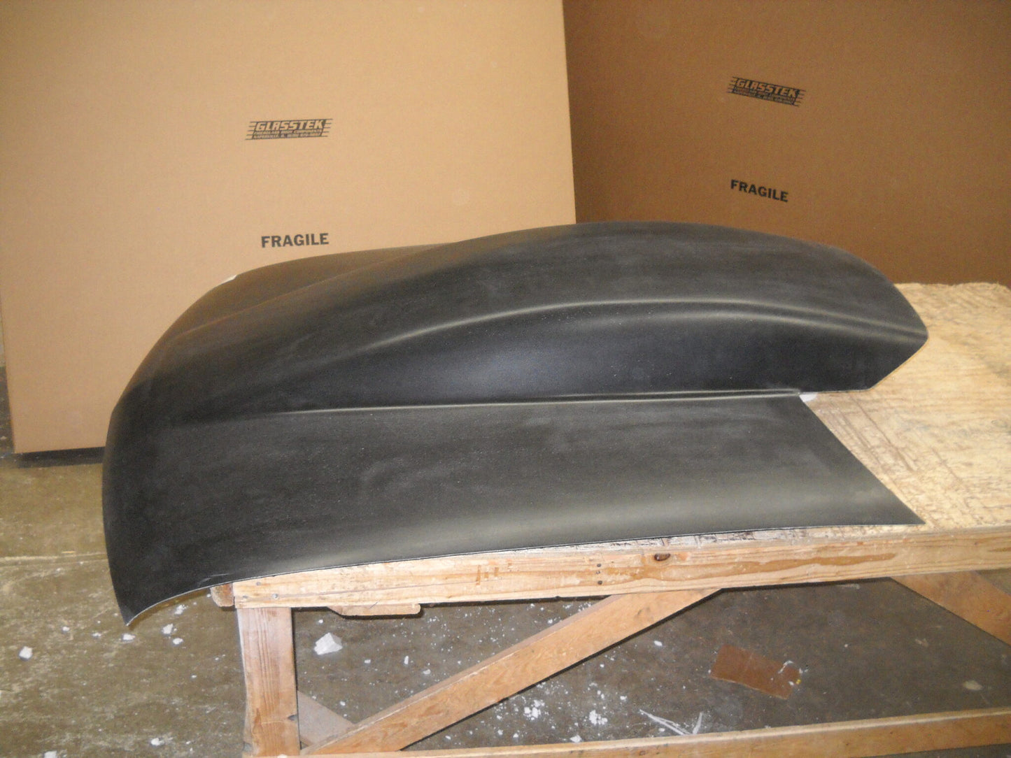 1994-2004 S-10 6 1/2" Tall Sunoco / Bubble Style Cowl Inductuion Extended Pin-On Fiberglass Hood (Extra Long) - Glasstek