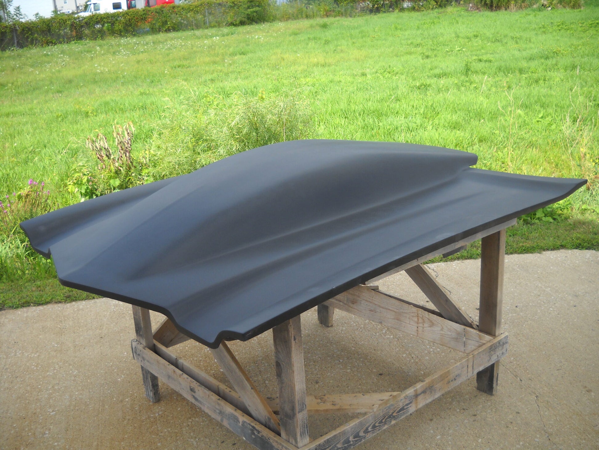 1970-1981 Camaro 6 1/2" Sunoco / Bubble Style Bolt-On Fiberglass Hood - Glasstek H1335 product image