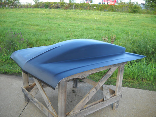 1968-1974 Nova / Chevy Ii 6 1/2" Sunoco / Bubble Style Pin-On Fiberglass Hood With Cowl Panel Extended To W/S - Glasstek