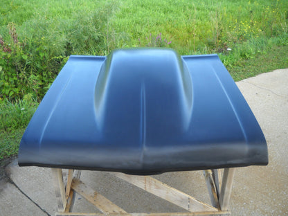 1968-1974 Nova / Chevy Ii 6 1/2" Sunoco / Bubble Style Pin-On Fiberglass Hood With Cowl Panel Extended To W/S - Glasstek