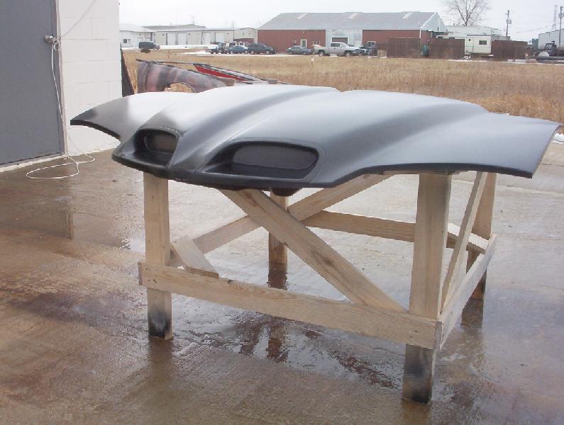 1998-2002 Firebird Raim Air Bolt-On Fiberglass Hood - Glasstek H3053 - view 2