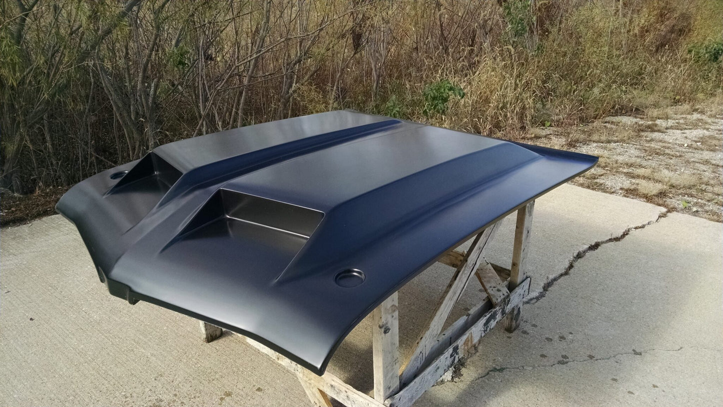 1970 442 Bolt-On Fiberglass Hood With 2" Taller Scoops (Fits 69) - Glasstek H6029 - view 2