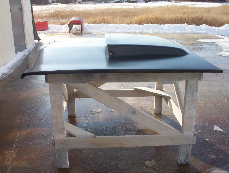 1968-1969 Roadrunner Six Pack Bolt-On Fiberglass Hood (3" Tall) - Glasstek H7050 - view 2