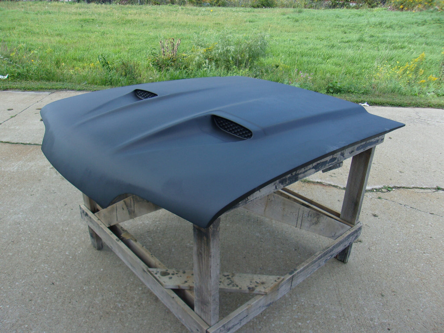 1987-1993 Mustang Mach 1 Style Bolt-On Fiberglass Hood - Glasstek H9013 - view 2