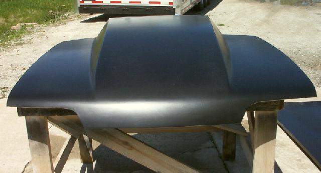 1987-1993 Mustang 4" Cowl Induction Bolt-On Fiberglass Hood - Glasstek H9031 product image