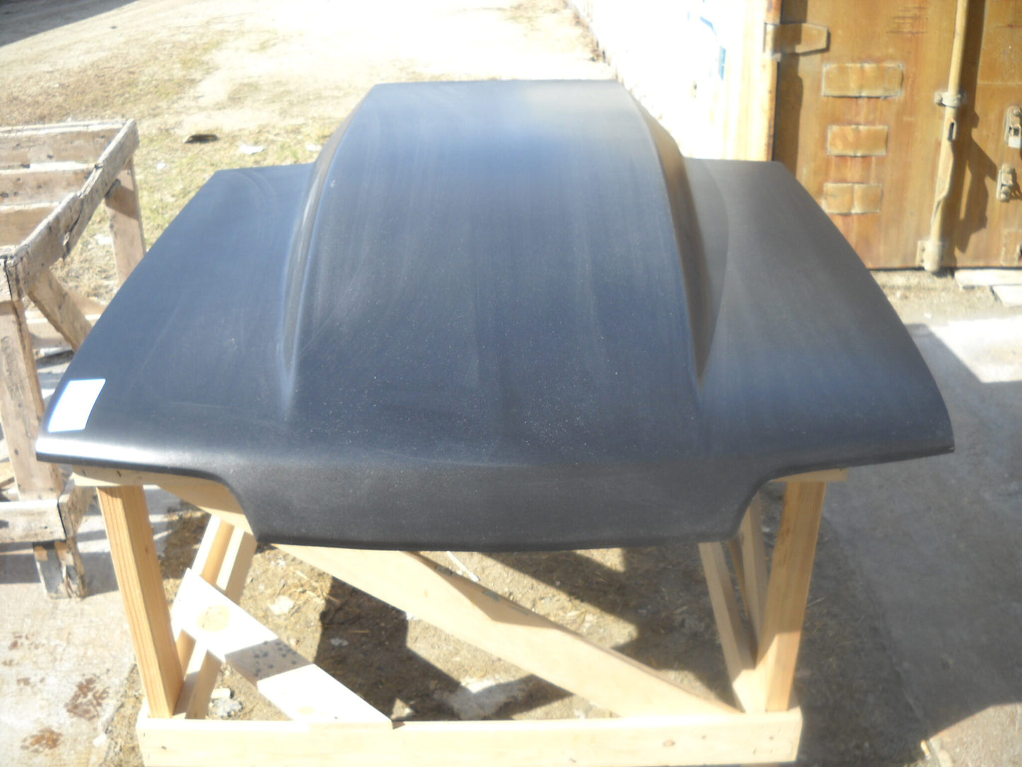 1987-1993 Mustang 4" Pin-On Fiberglass Hood With Cowl Induction Scoop Extended To Windshield - Glasstek H9089 product image