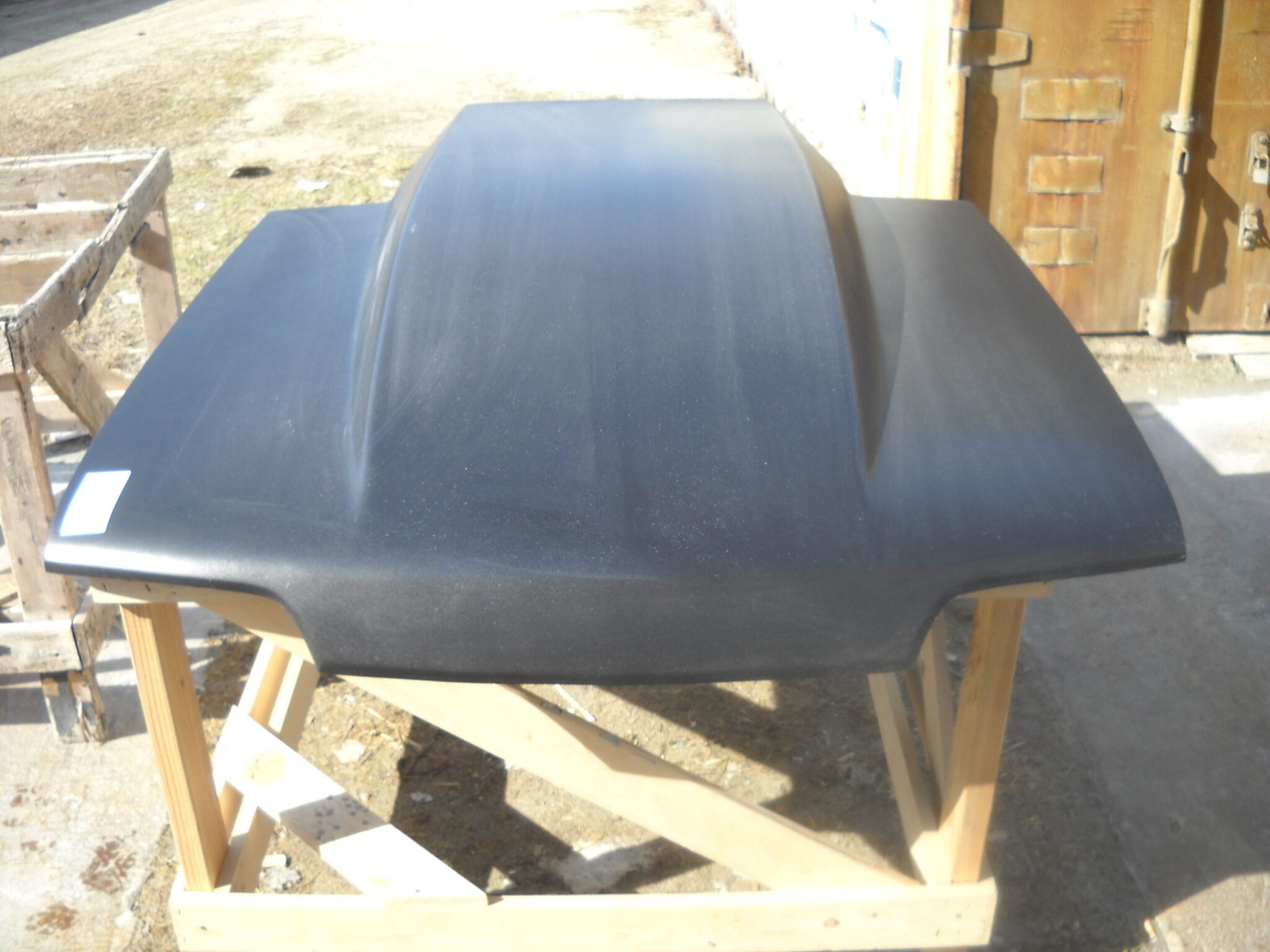 1987-1993 Mustang 4" Pin-On Fiberglass Hood With Cowl Induction Scoop Extended To Windshield - Glasstek H9089 product image
