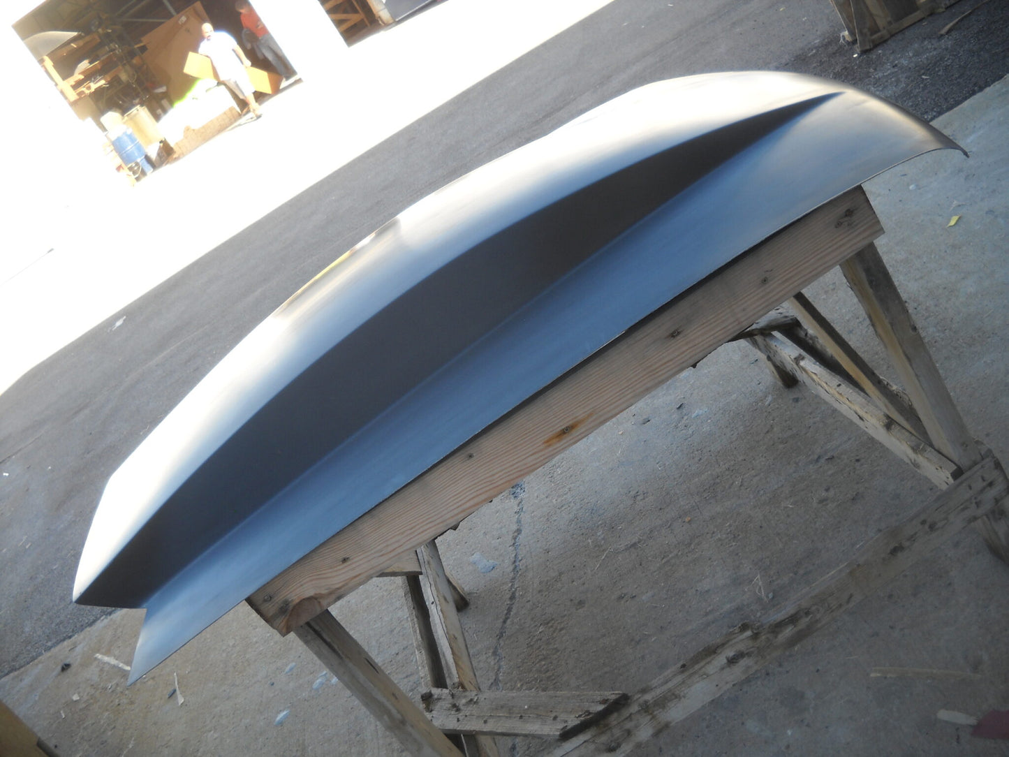 1987-1993 Mustang 4 1/2" Sunoco / Bubble Style Extended Pin-On Fiberglass Hood (Ext. To Windshield) - Glasstek H9097 - view 3