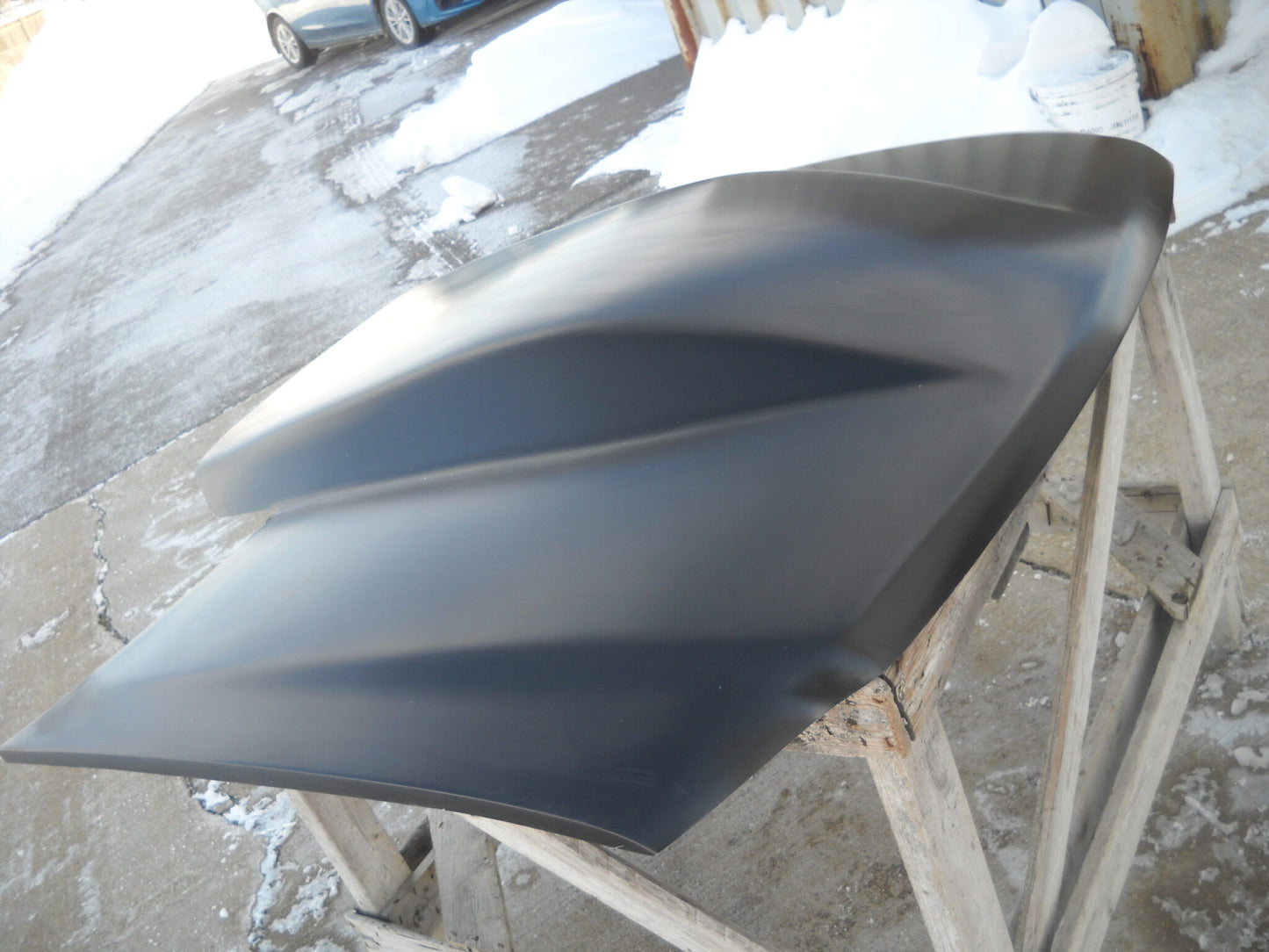 1997-2003 Ford F 150 5" Sunoco Style Bolt-On Fiberglass Hood - Glasstek H9099 - view 2
