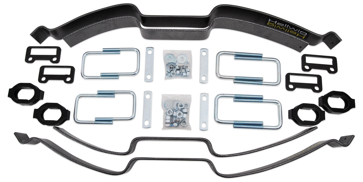 Hellwig Helper Spring Kit - Pro - Add-A-Leaf - Stock Height - Rear - Steel - Silver Powder Coat - GM Fullsize Truck
