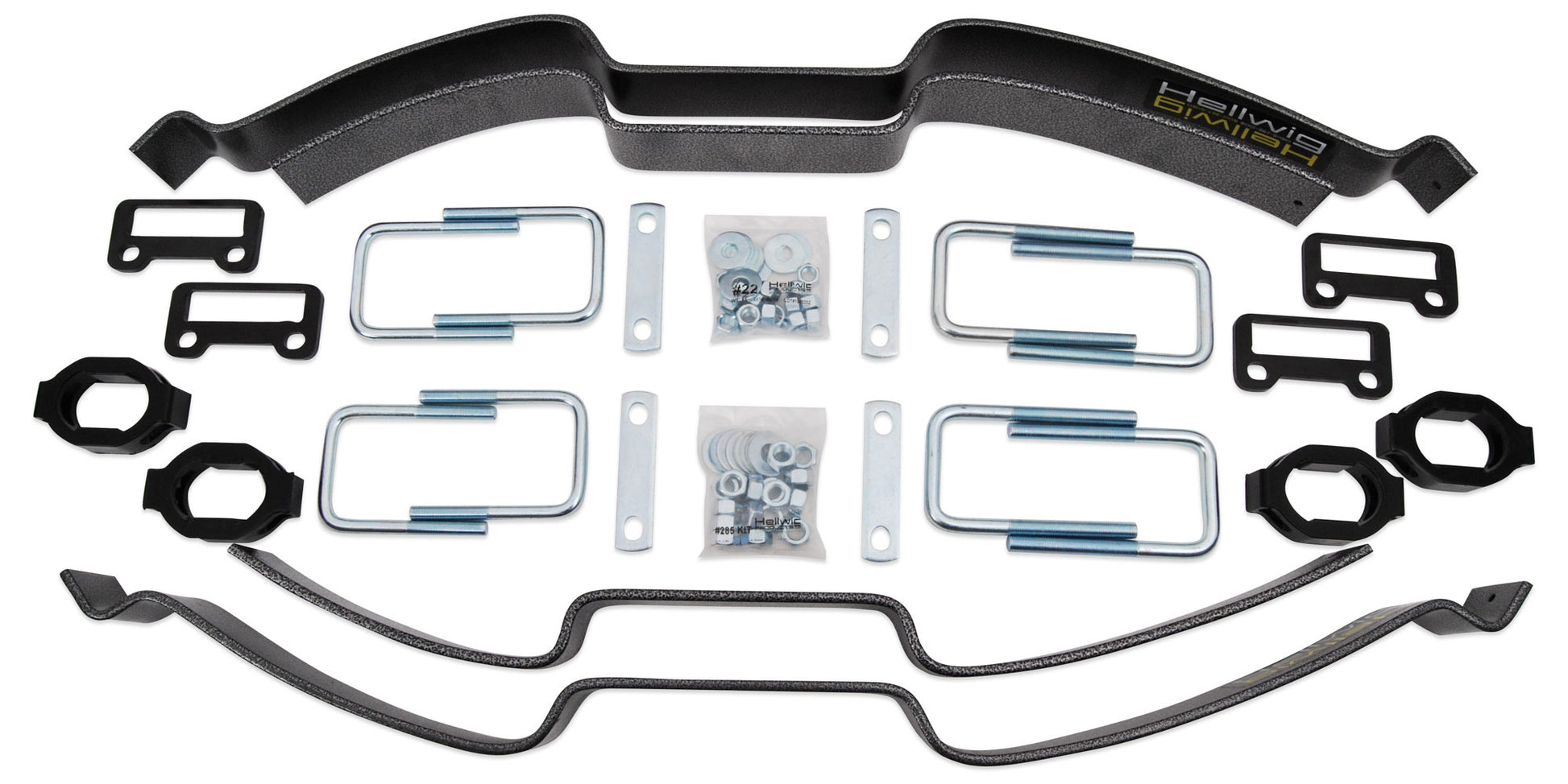Hellwig Helper Spring Kit - Pro - Add-A-Leaf - Stock Height - Rear - Steel - Silver Powder Coat - GM Fullsize Truck