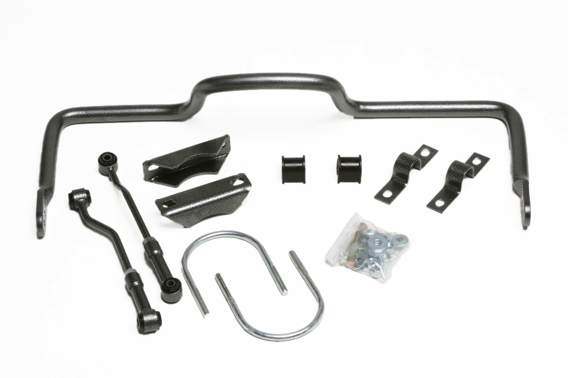 Hellwig Sway Bar - Rear - 1.25 in Diameter - Brackets / Hardware / Polyurethane Bushings - Chromoly - Gray Powder Coat