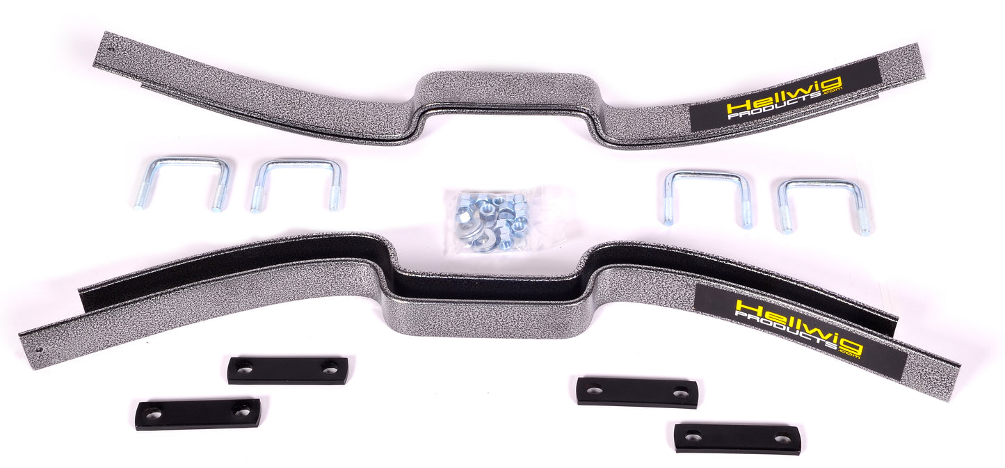 Hellwig Helper Spring Kit - Contact Helper Spring - Add-A-Leaf - Stock Height - Rear - Steel - Silver Powder Coat -