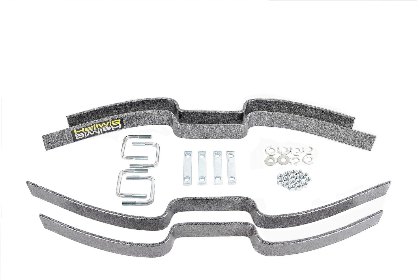 Hellwig Helper Spring Kit - Contact Helper Spring - Add-A-Leaf - Stock Height - Rear - Steel - Silver Powder Coat -