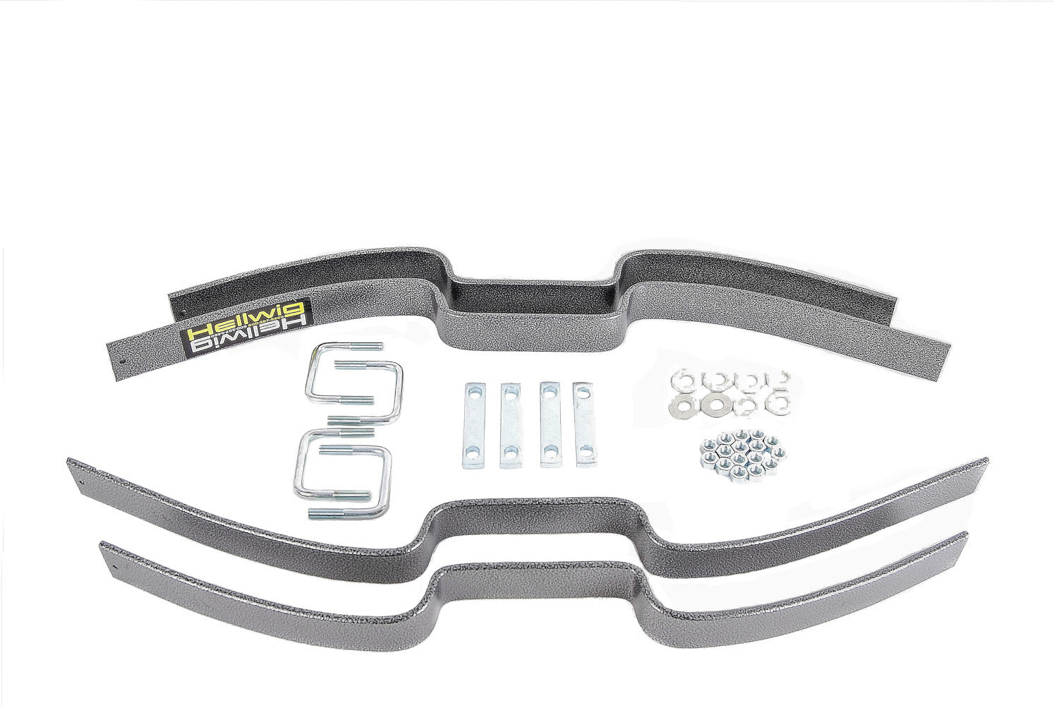 Hellwig Helper Spring Kit - Contact Helper Spring - Add-A-Leaf - Stock Height - Rear - Steel - Silver Powder Coat -