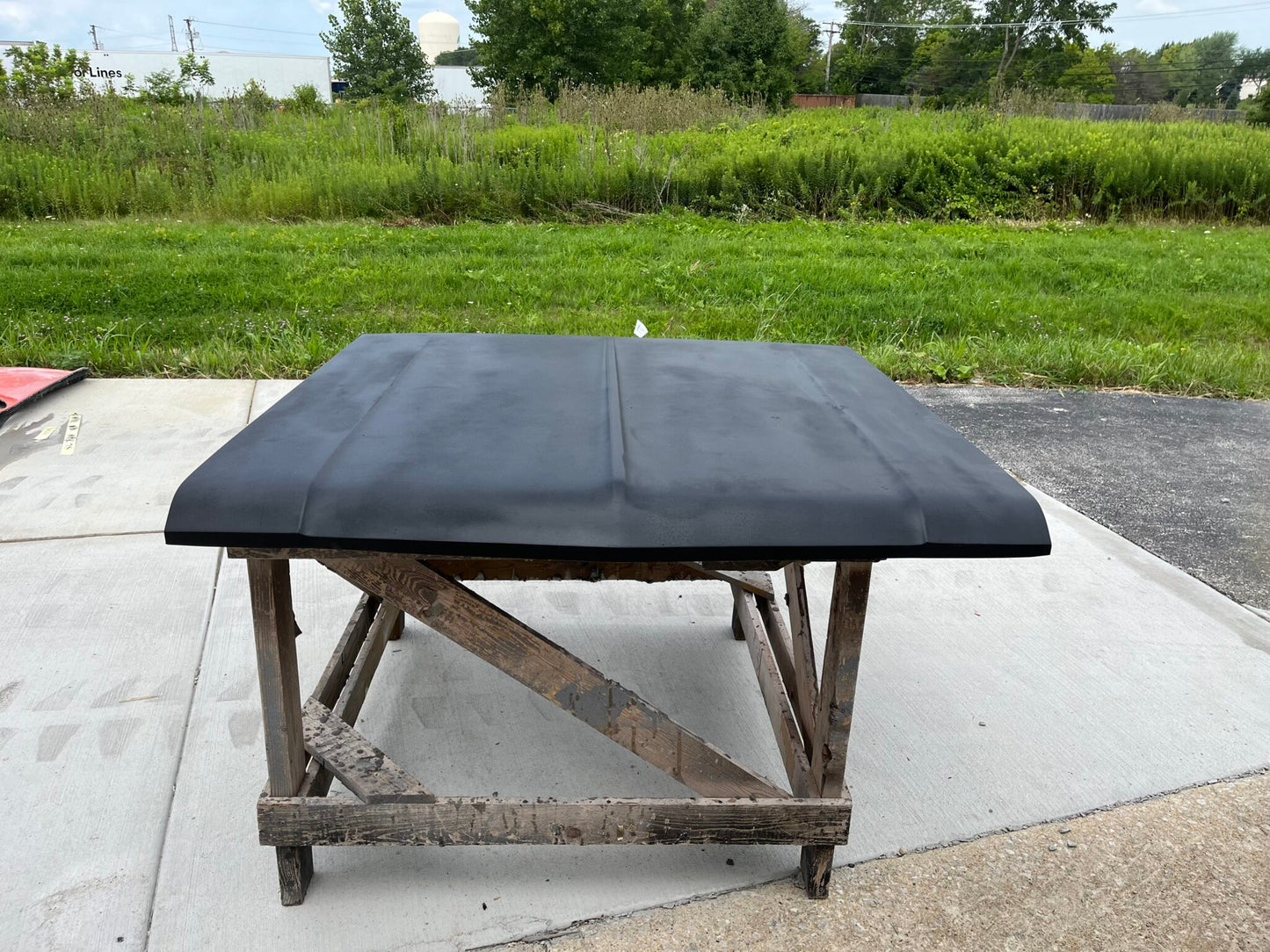 1964 Chevelle Stock Flat Bolt-On Fiberglass Hood (Full Frame) - Glasstek H1098 - view 2