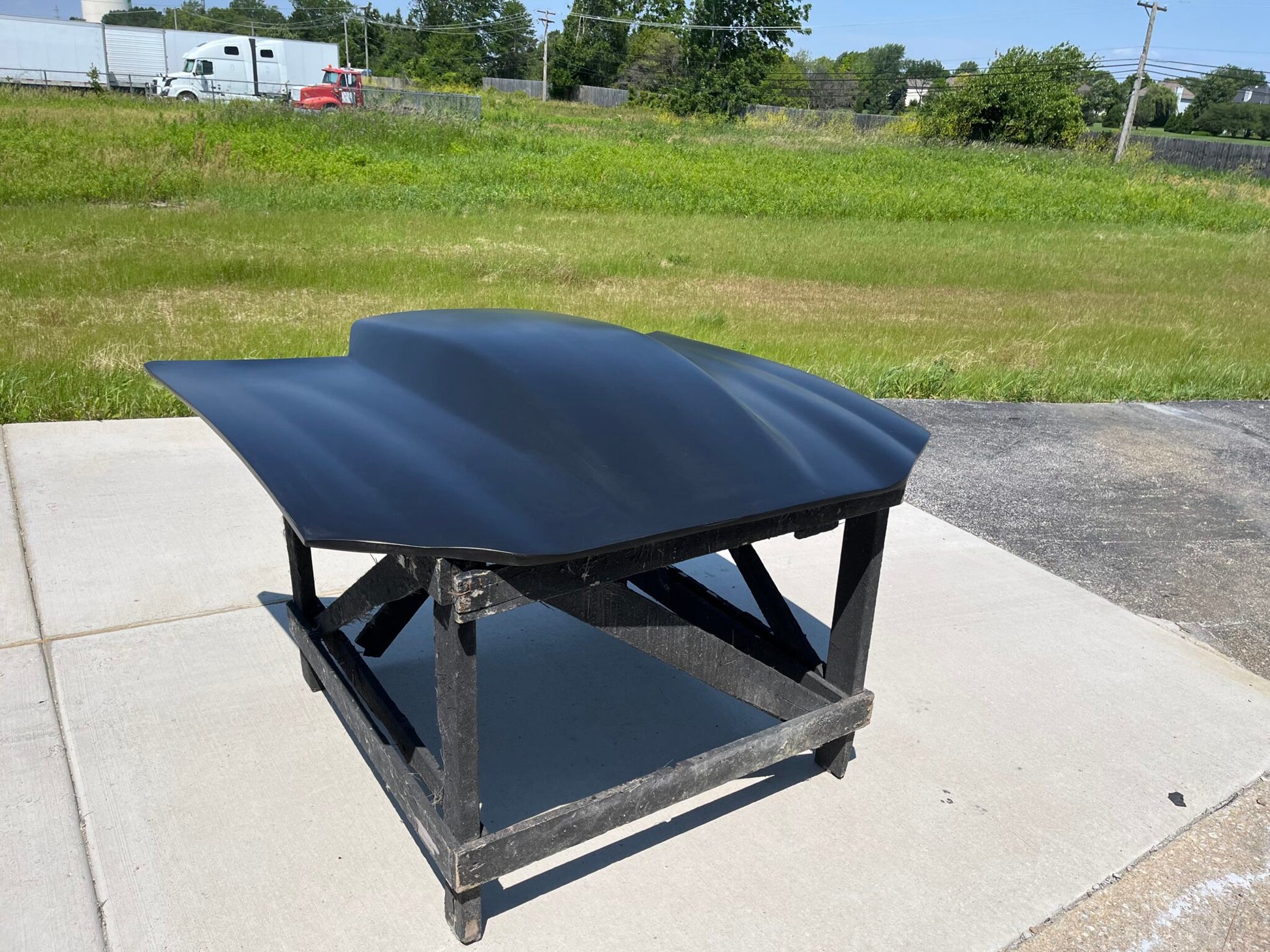1998-2002 Camaro 5" Sunoco / Bubble Style Bolt-On Fiberglass Hood - Glasstek H1375 product image