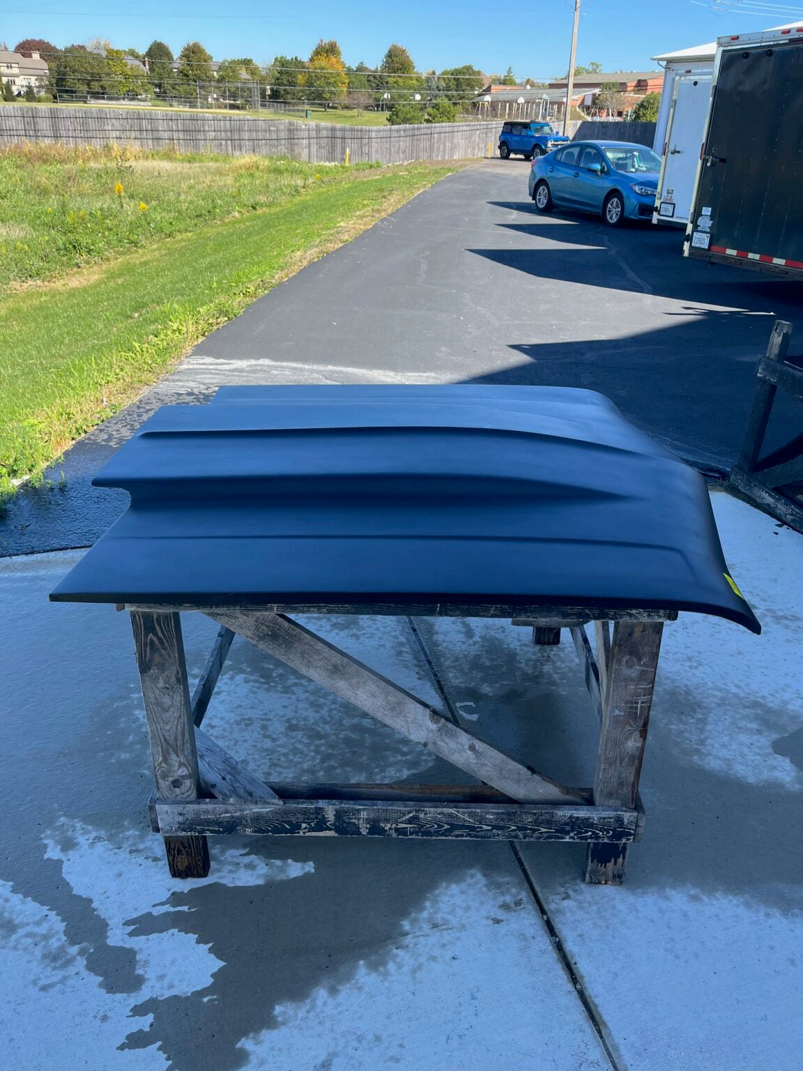1965 Chevelle 2" Cowl Induction Bolt-On Fiberglass Hood (Full Frame) - Glasstek H1134 - view 2