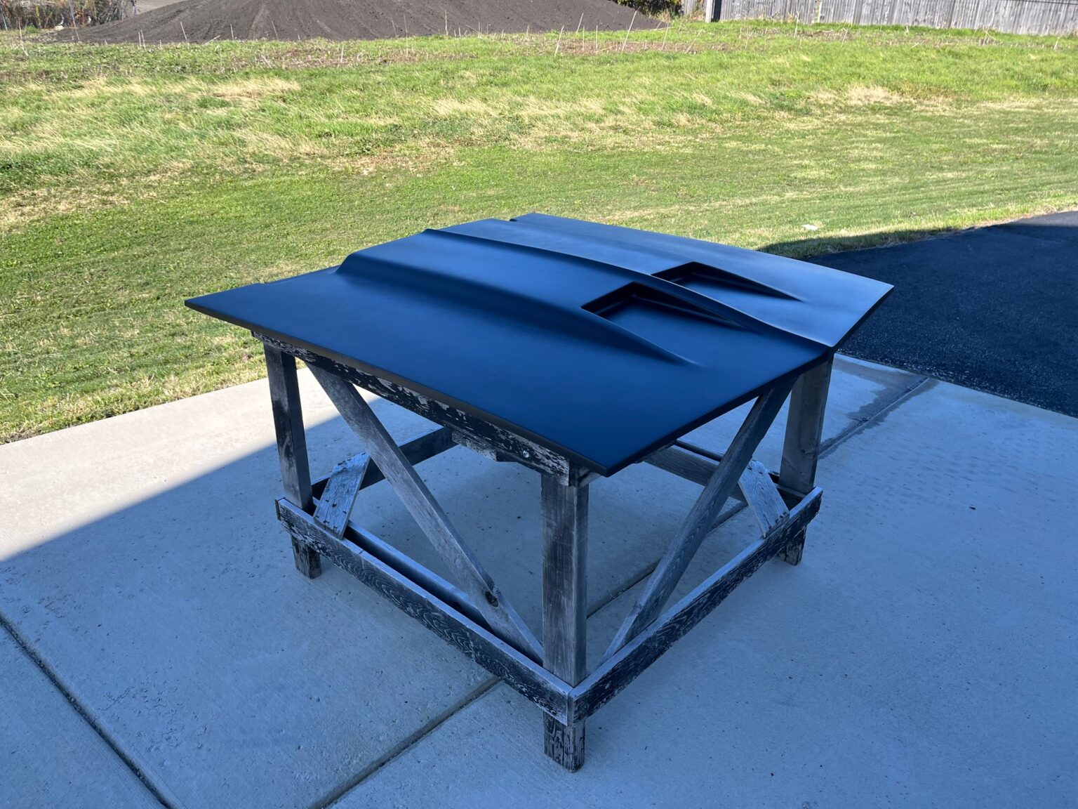 1967-1969 Camaro Dana (Style) Bolt-On Fiberglass Hood (2" Tall) - Glasstek H1289 product image
