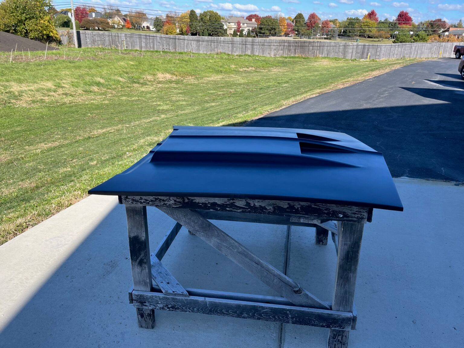 1967-1969 Camaro Dana (Style) Bolt-On Fiberglass Hood (2" Tall) - Glasstek H1289 - view 3