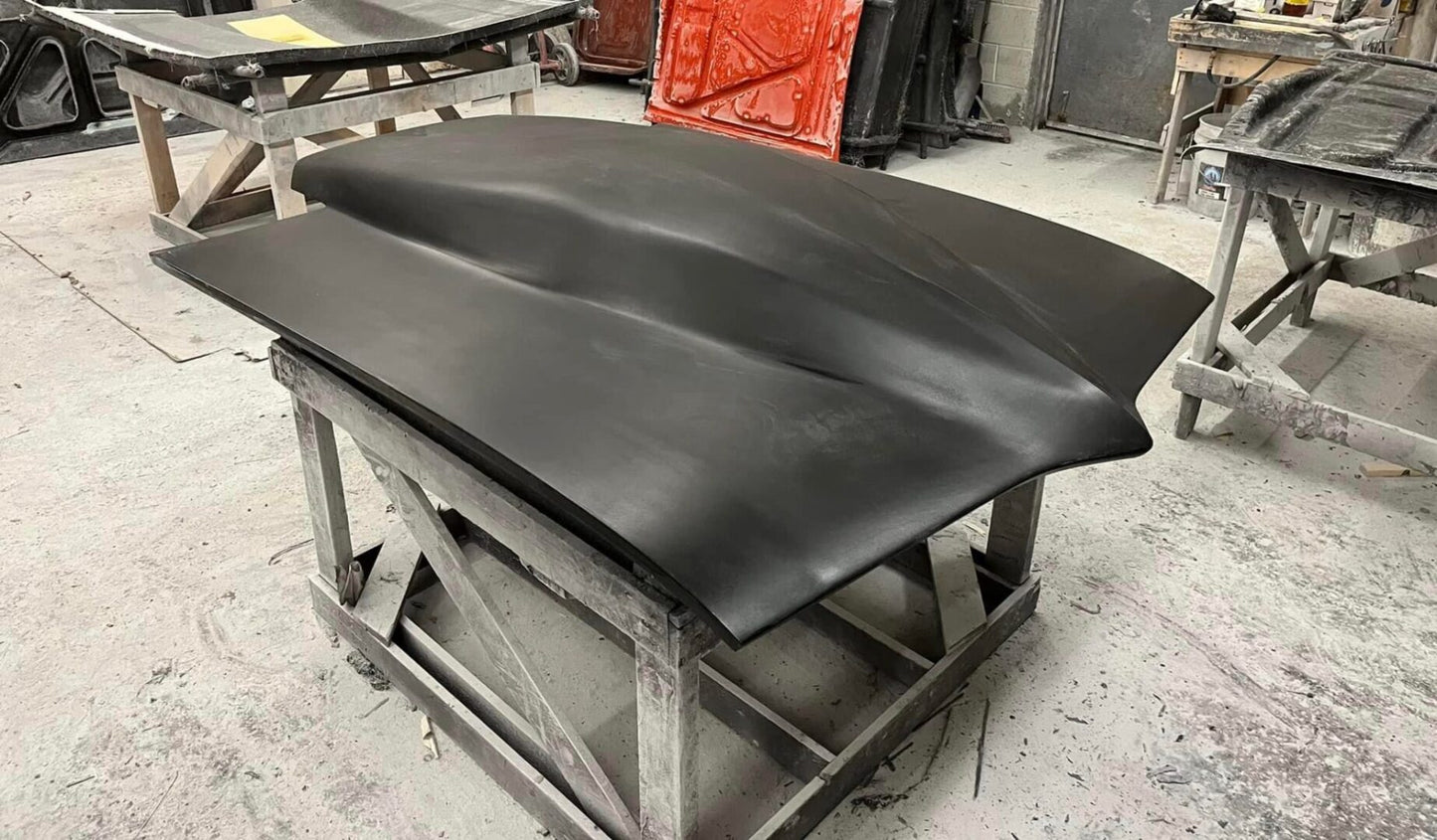 1967-1969 Firebird 5" Sunoco / Bubble Style Bolt-On Fiberglass Hood - Glasstek H3073 - view 2