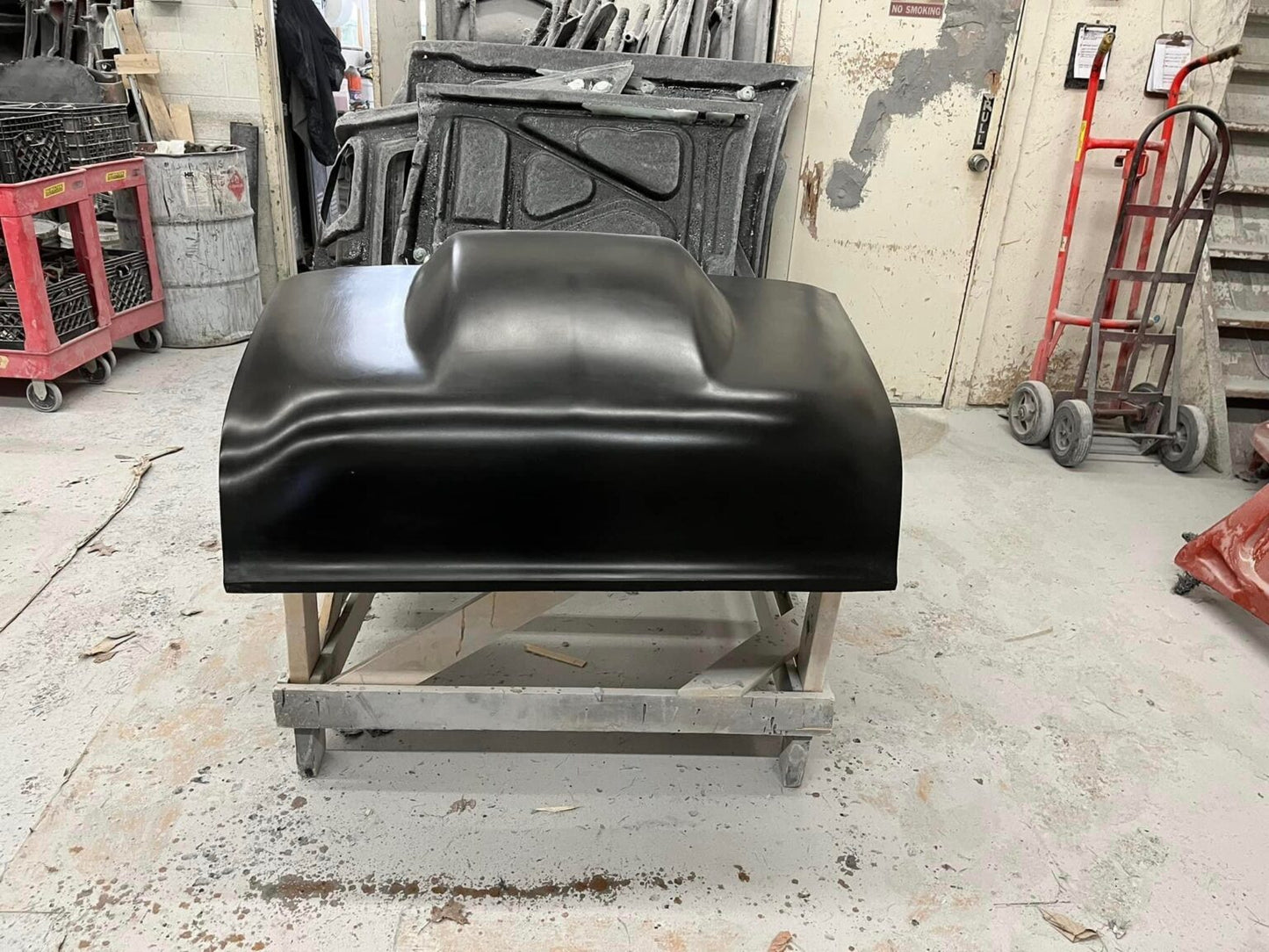 1955 Chevy 5" Tall Sunoco / Bubble Style Bolt-On Fiberglass Hood - Glasstek H1358 - view 2