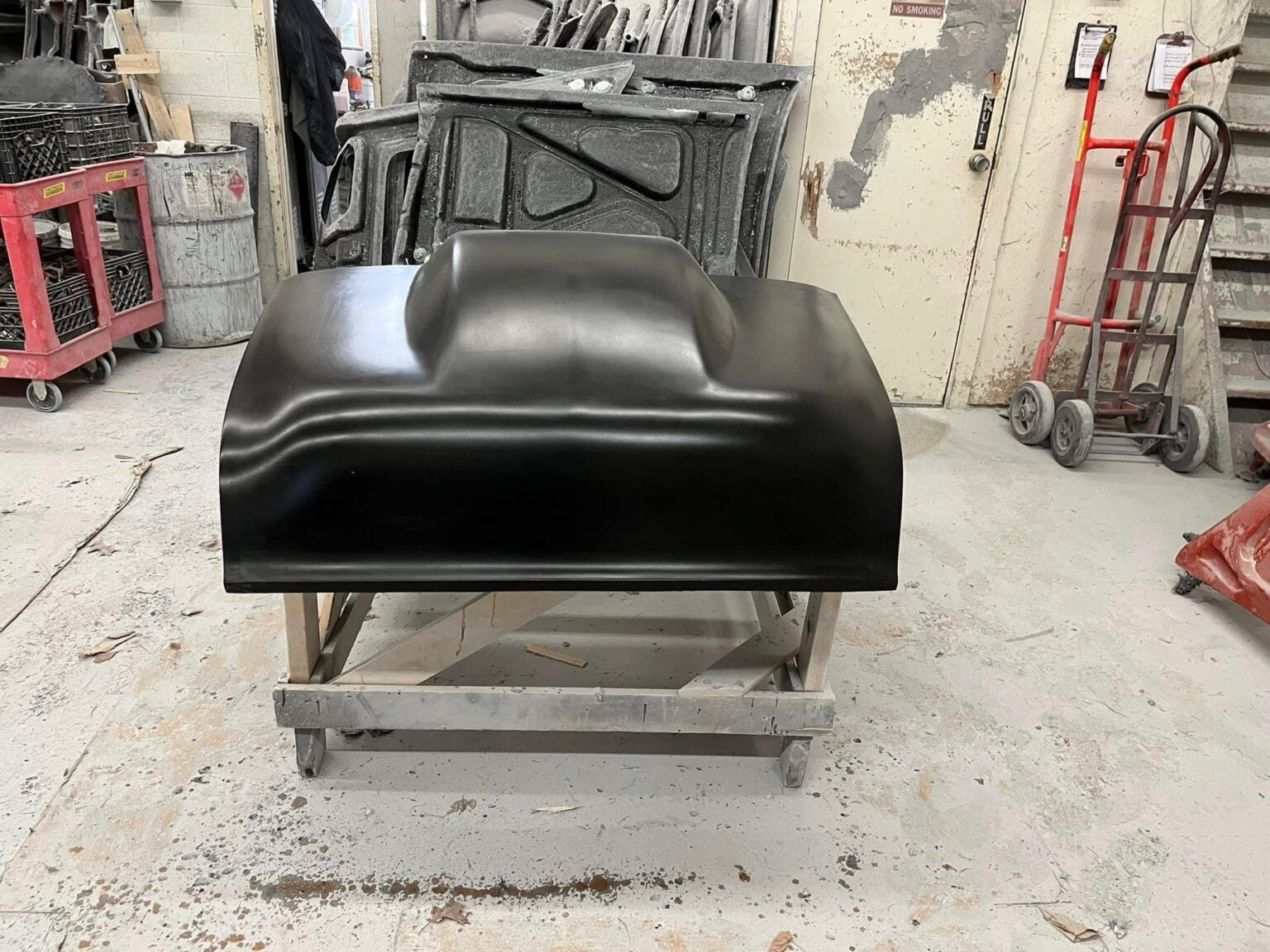 1955 Chevy 5" Tall Sunoco / Bubble Style Bolt-On Fiberglass Hood - Glasstek H1358 - view 2