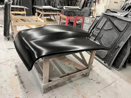 1955 Chevy 5" Tall Sunoco / Bubble Style Bolt-On Fiberglass Hood - Glasstek H1358 product image