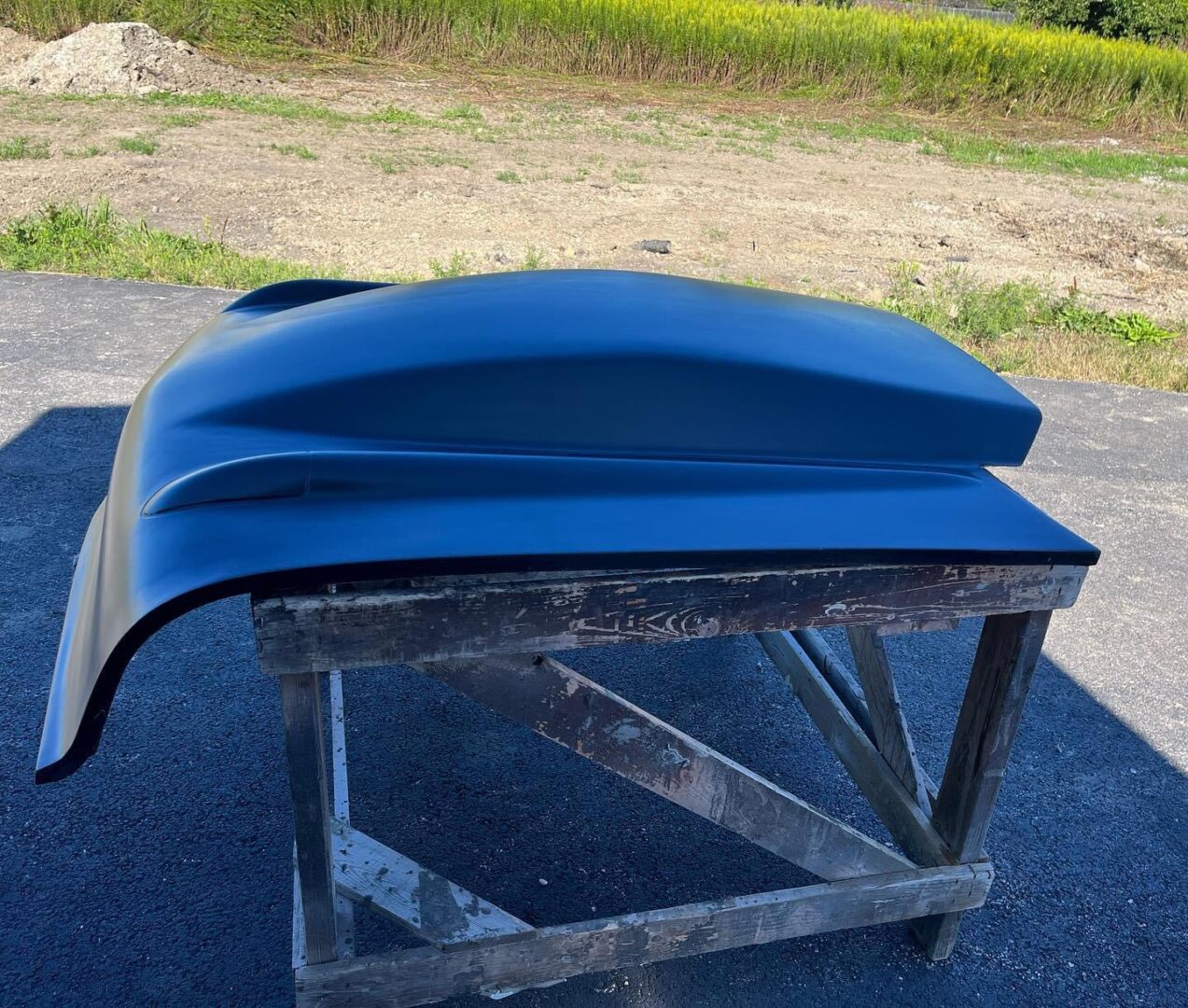 1957 Chevy 5" Sunoco / Bubble Style Bolt-On Fiberglass Hood - Glasstek H1368 - view 3