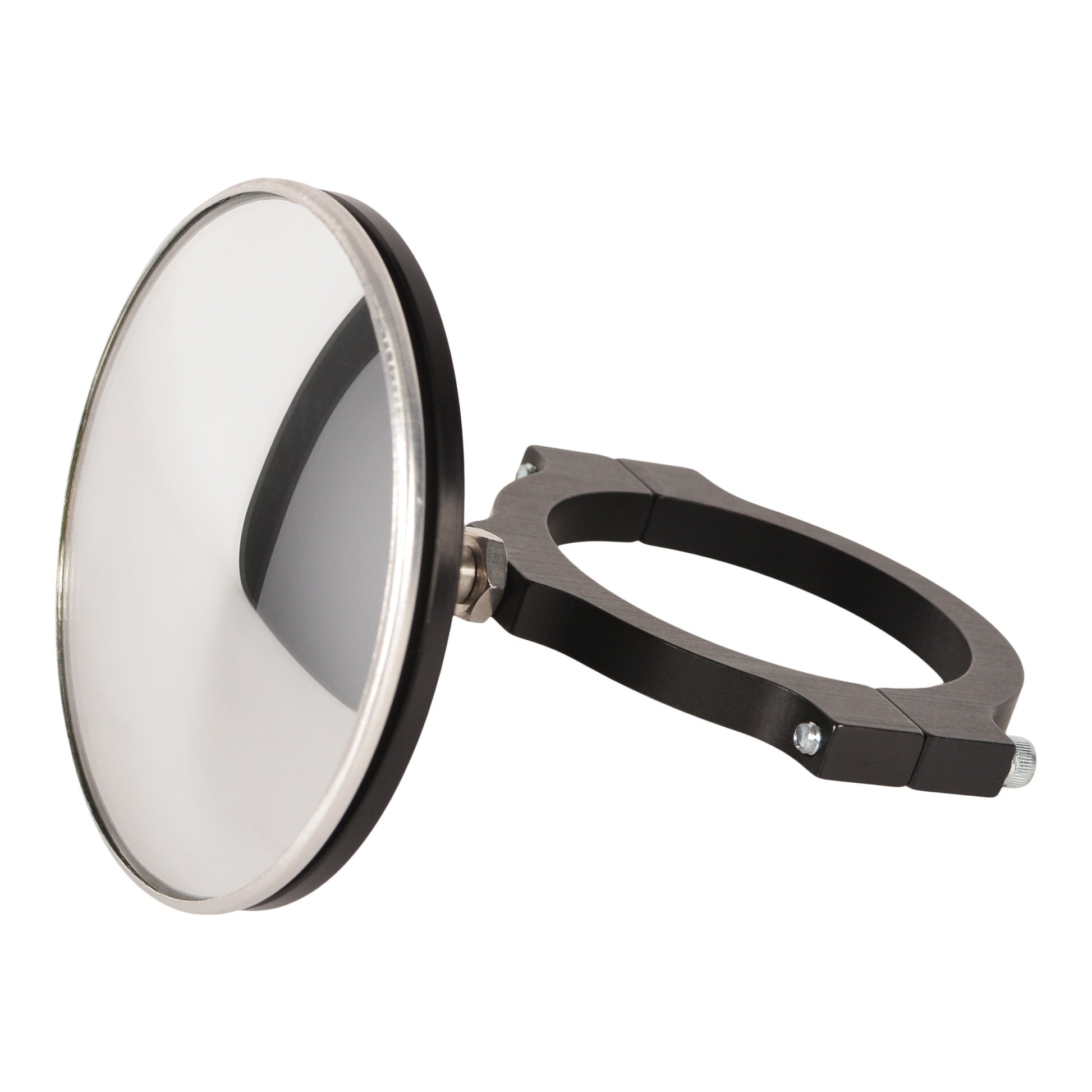 Joes Racing Products Mirror - Side View - Round - 3 in Diameter - Clamp-On - 1.75 in Tube - Aluminum - Black Anodized