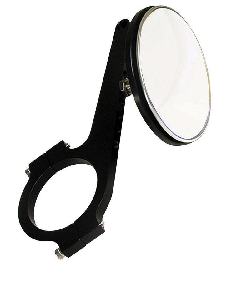 Joes Racing Products Mirror - Side View - Extended - Adjustable 0.5 in to 3.5 in - Round - 3 in Diameter - Clamp-On -
