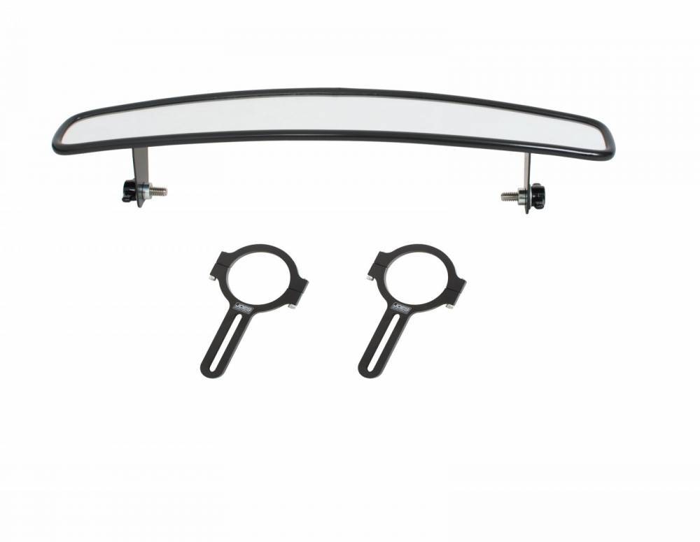 Joes Racing Products Mirror - Rear View - Wide Angle - 14 in Wide x 3 in Tall - Clamp-On - 2 in Tube Mount Brackets