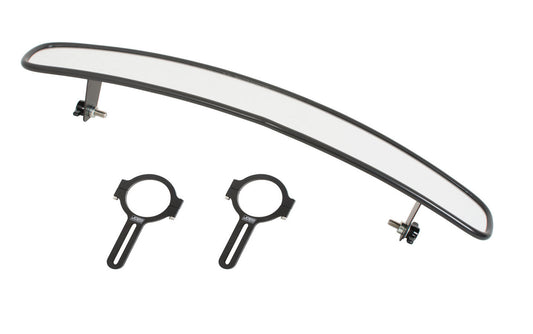 Joes Racing Products Mirror - Rear View - Wide Angle - 17 in Wide x 3 in Tall - Clamp-On - 1.75 in Tube Mount Brackets