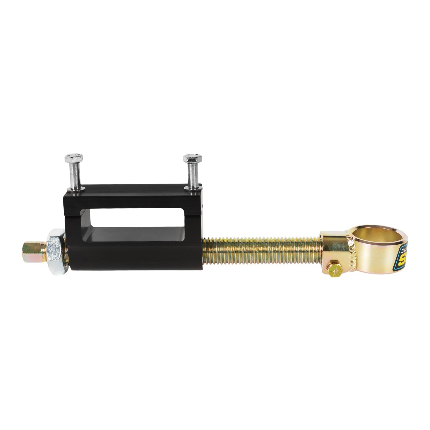 Joes Racing Products Sway Bar Adjuster - Clamp-On - 7/8-9 in Thread - 2-1/8 in Sway Bar / 2 x 3 in Frame - Steel - Kit